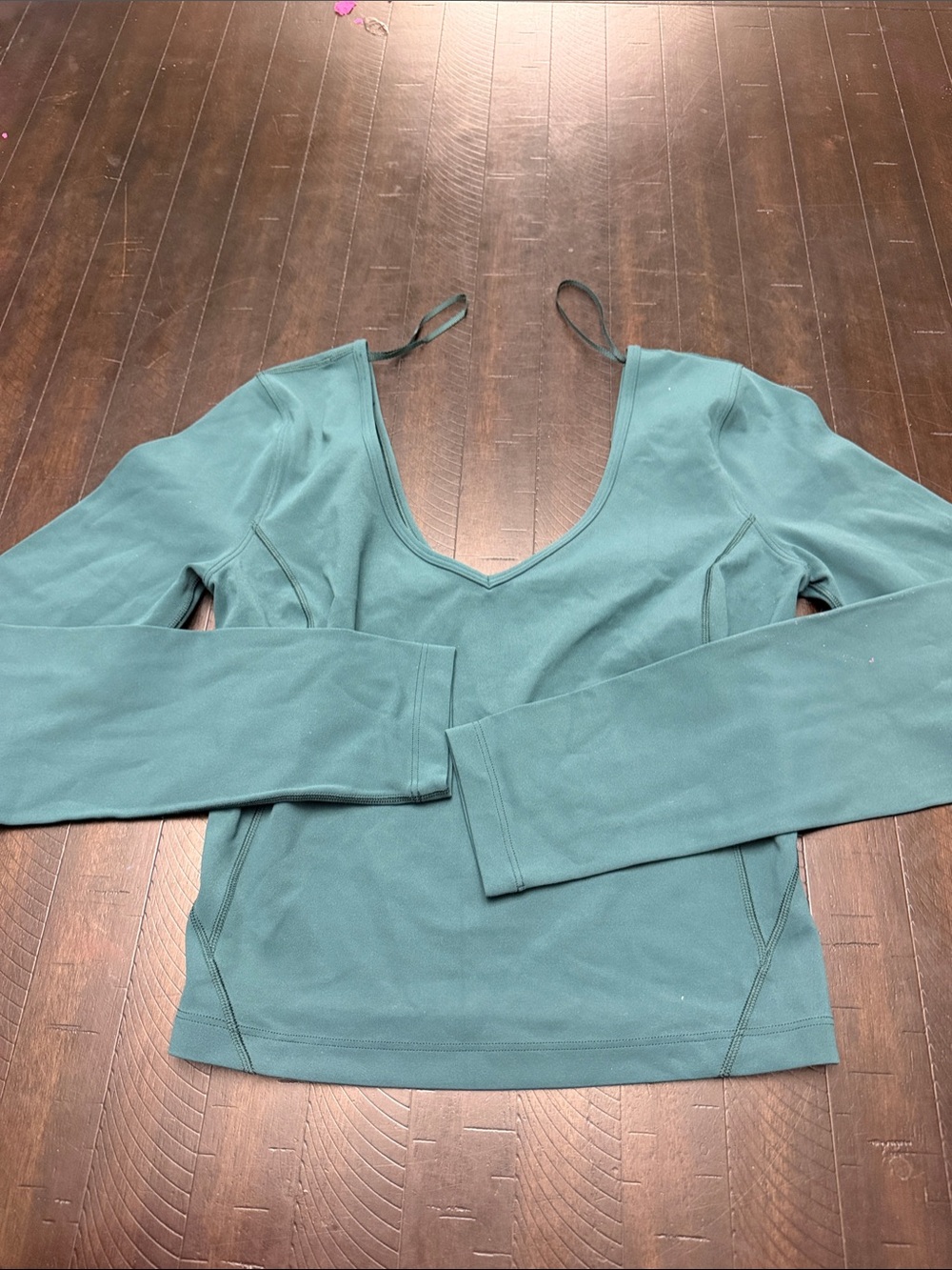lululemon athletica Women's Long-Sleeve V-Neck Top in Teal Green